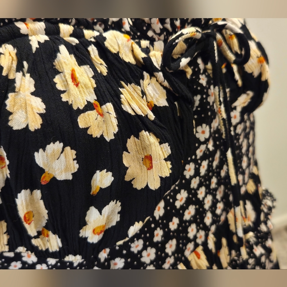 Free People Maxi  Floral Dress in Black and Cream,Size L. - Picture 11 of 16